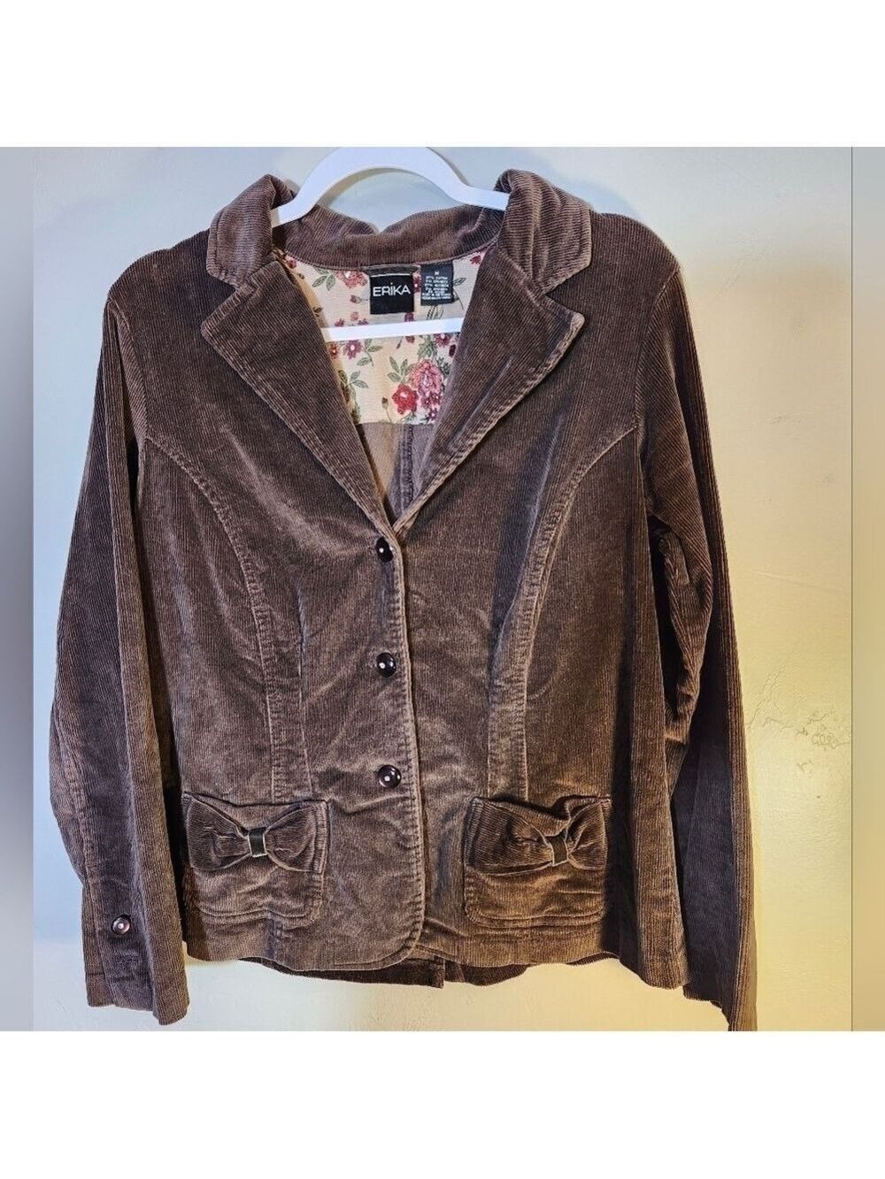 Erika brown Corduroy button down 2 pocket sz M